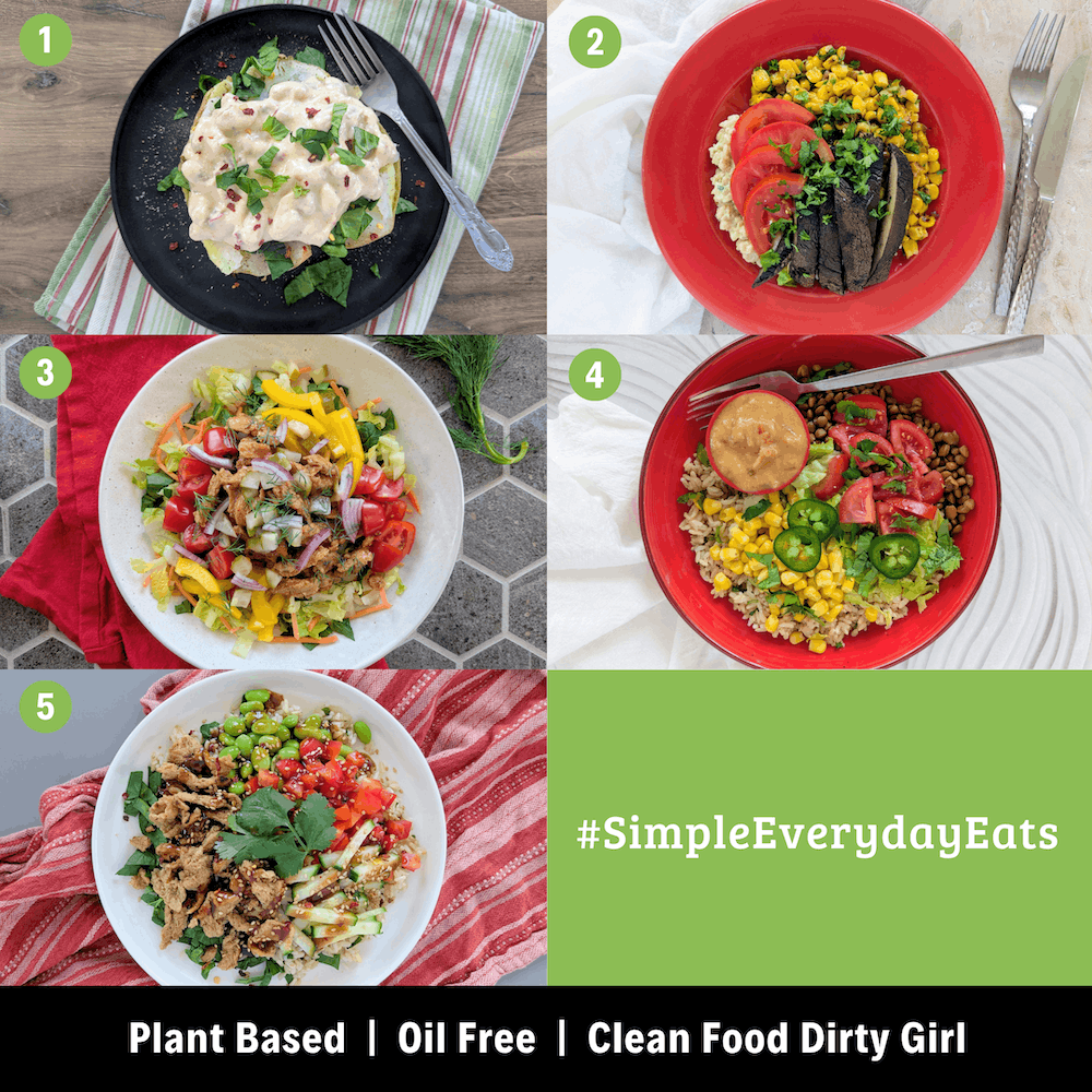 Simple Everyday Eats Plant based menu