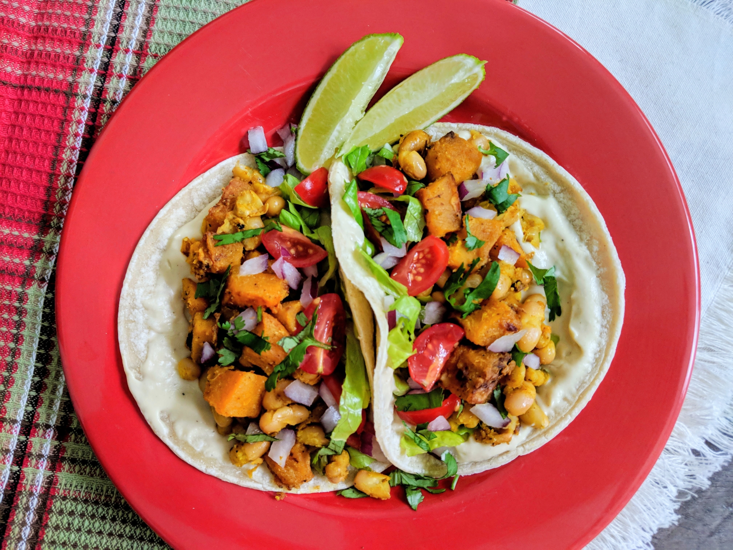 Curried Navy Bean & Butternut Squash Tacos