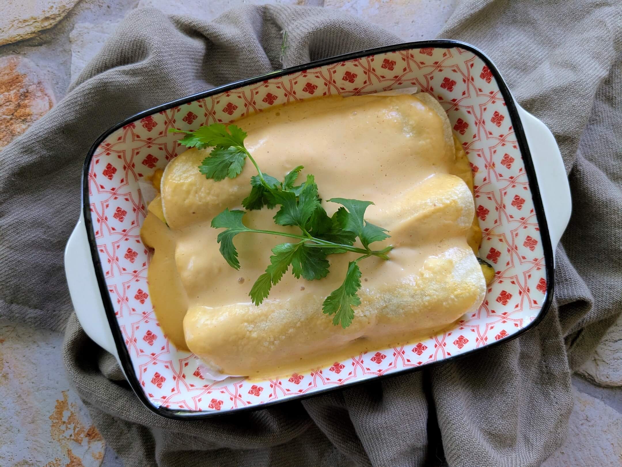 Spiced cheesy enchiladas