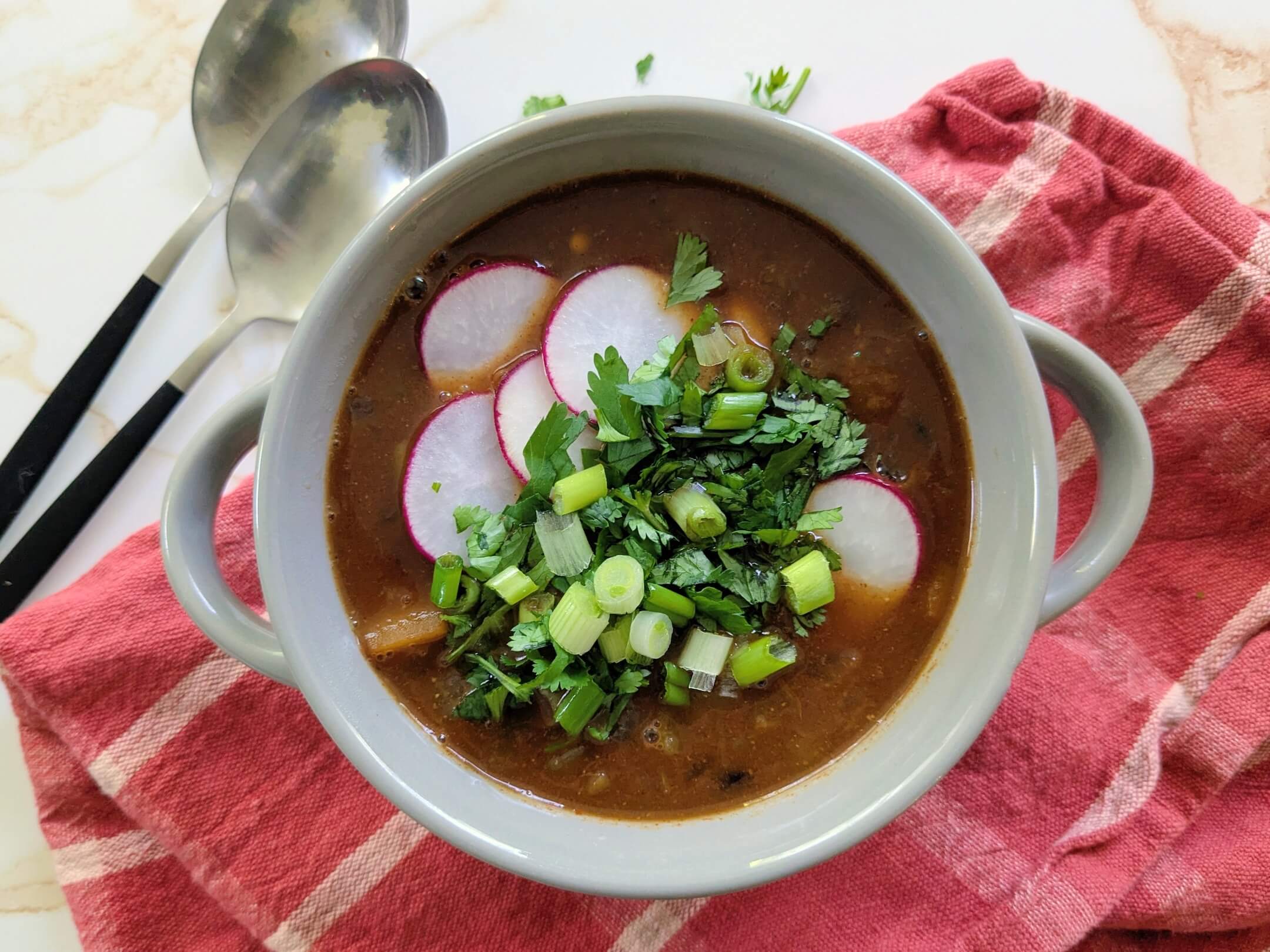 Easy Posole with Radishes and lime