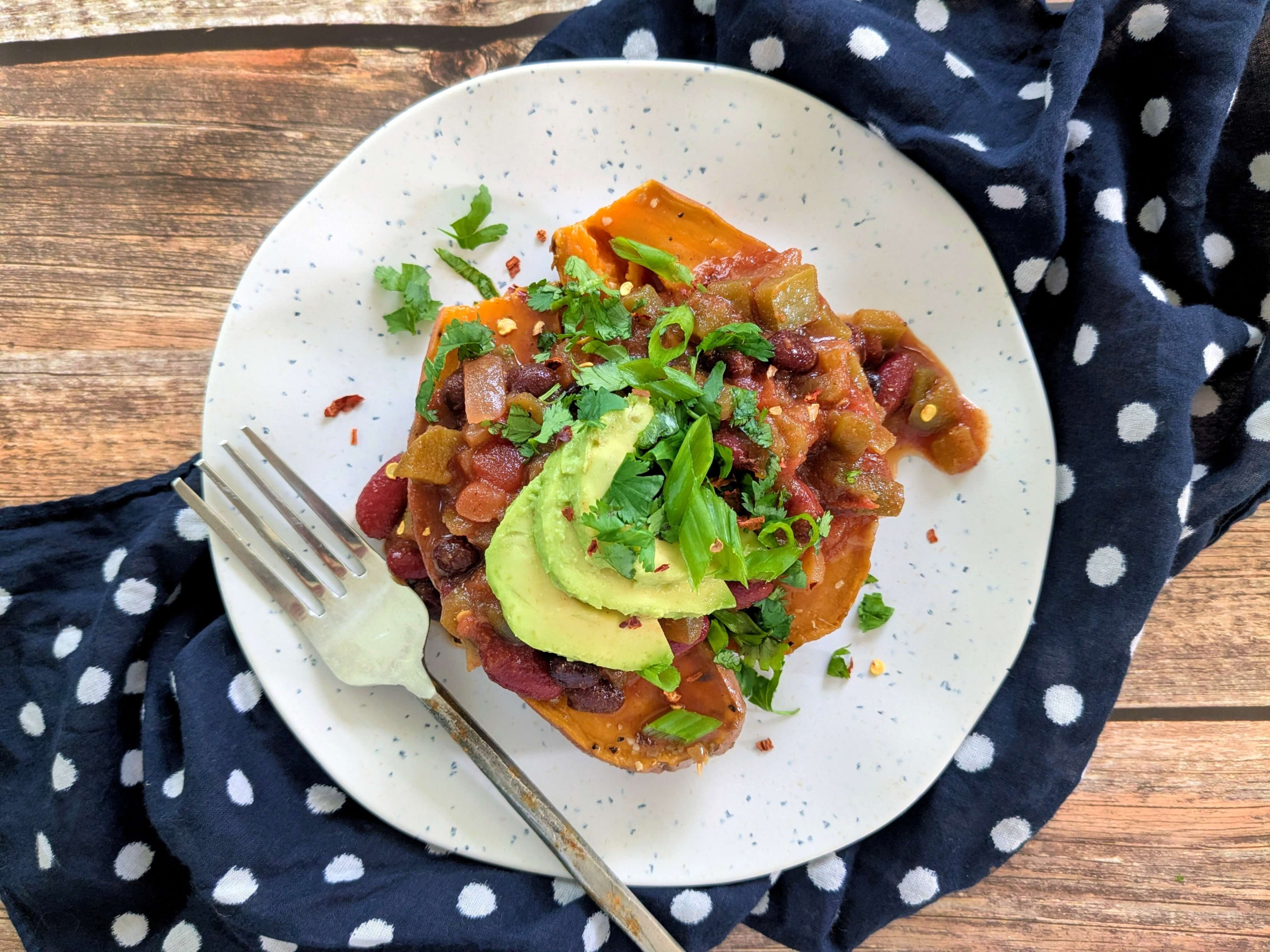 Chili-smothered Sweet Potato Boats 