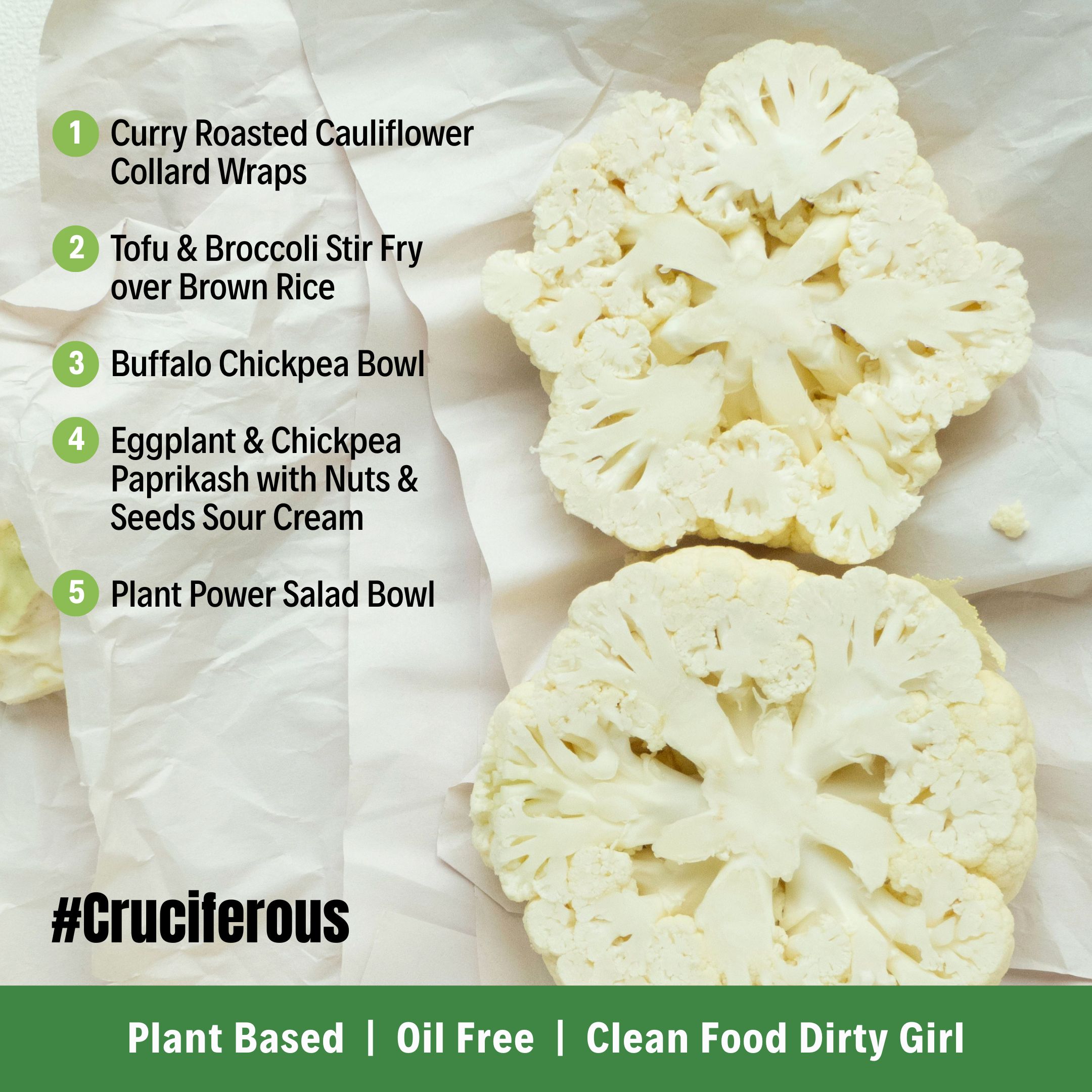 Cruciferous plant based meal plan