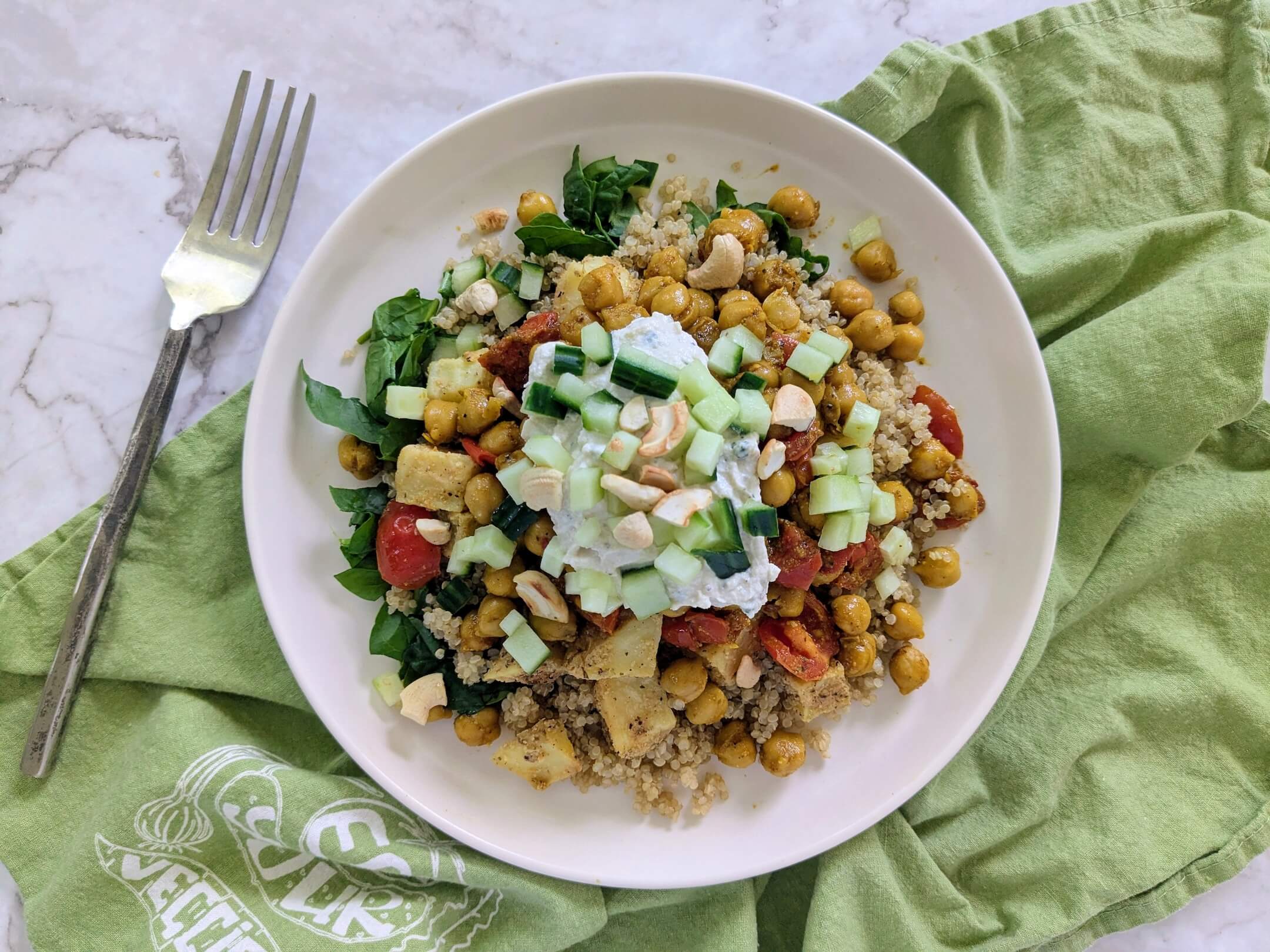 Chickpea & Potato Curry with Toasted Cashews