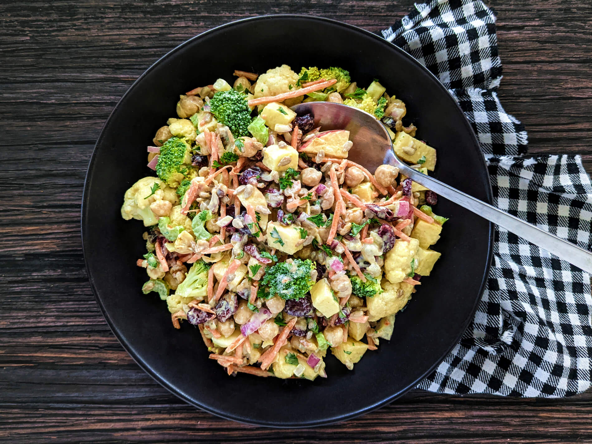 Cauli-Broccoli Cranberry Apple Salad Bowl