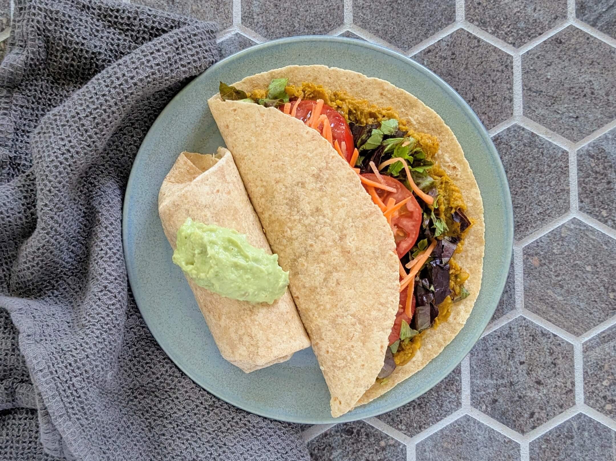 Refried Bean Burritos with Avocado Cream